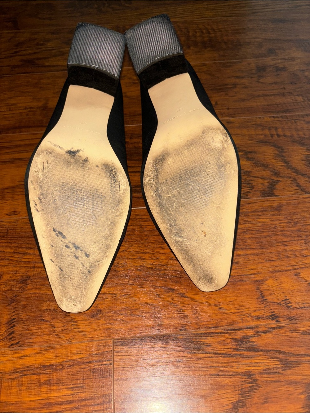 Marc Fisher Black Suede Keri Pump Pointed Toe Block Heel Stylish Pumps Women’s 9 - Picture 6 of 8